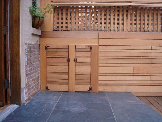 lattice fence and cabinet